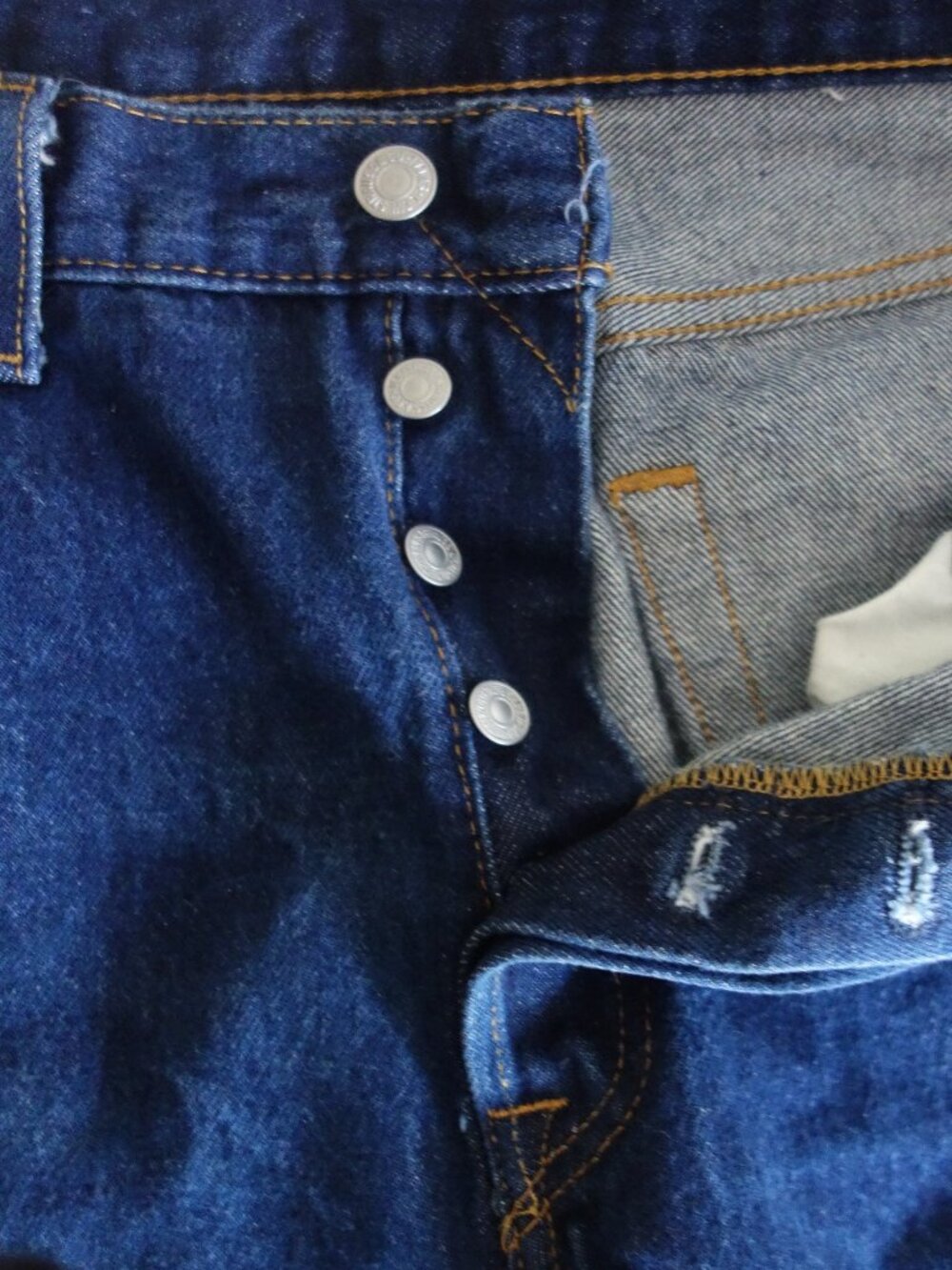 LEVI’S 501 Button Fly Blue Jeans Mens 34x30 - Picture 3 of 7